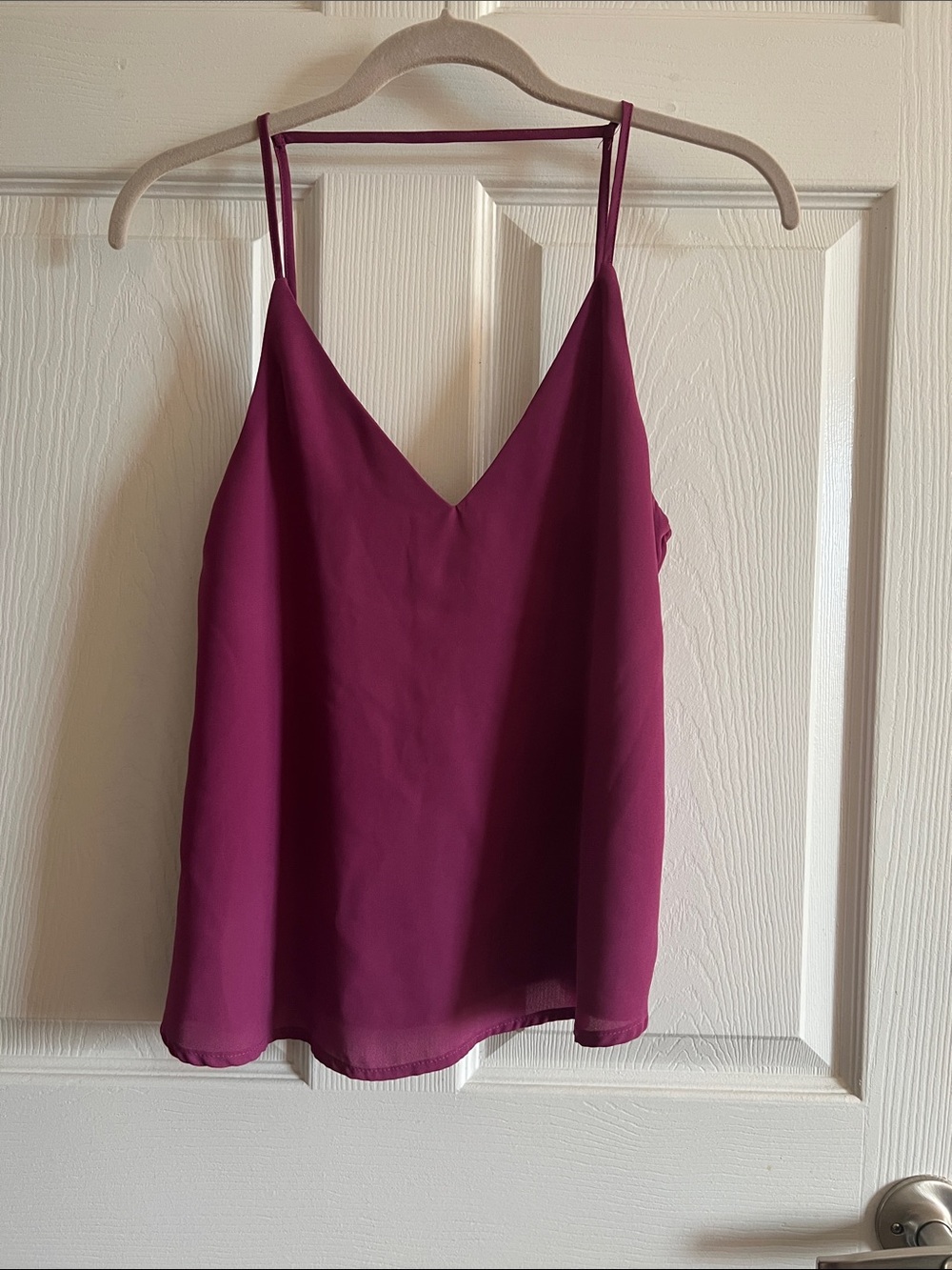 Lulu's Berry V-Neck Spaghetti Strap Camisole